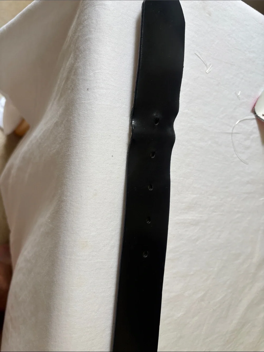 Michael Kors Black Leather Belt with Gold & Silver-Tone Buckle